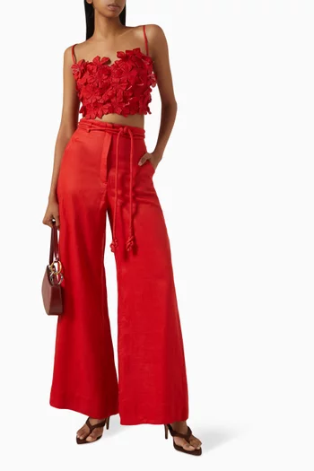 Oda Al Jardin Wide-leg Pants in Linen