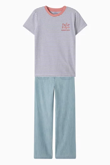 Stripe Logo T-shirt in Cotton-jersey