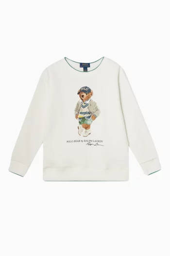 Polo Bear Sweatshirt in Cotton Fleece