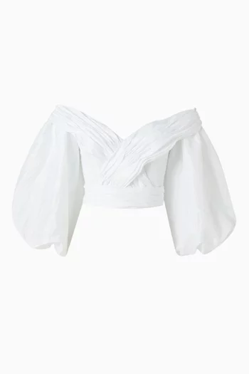 بلوزة أون بويسيا بأكتاف مكشوفة قماش تفتا