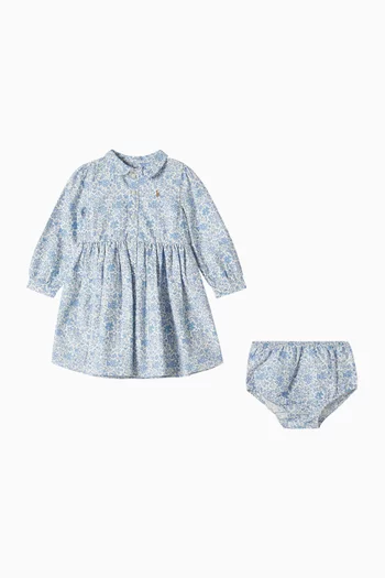 Floral-print Flared Shirt Dress