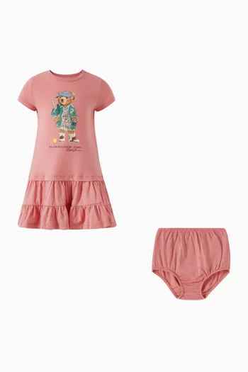 Bear Logo Ruffle Dress