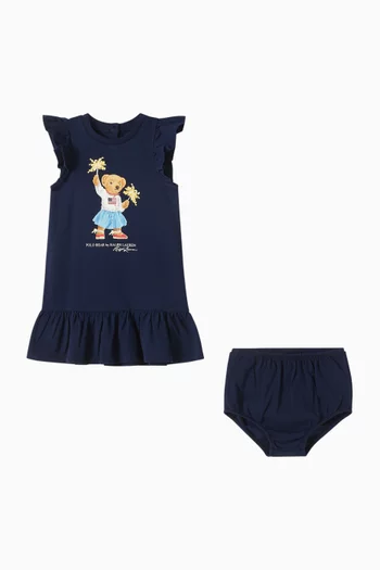 Polo Bear Dress Set in Cotton-jersey