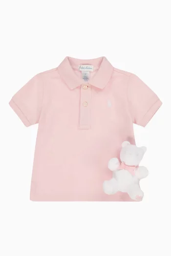 Logo Polo Shirtand Teddy Bear Toy Gift Set