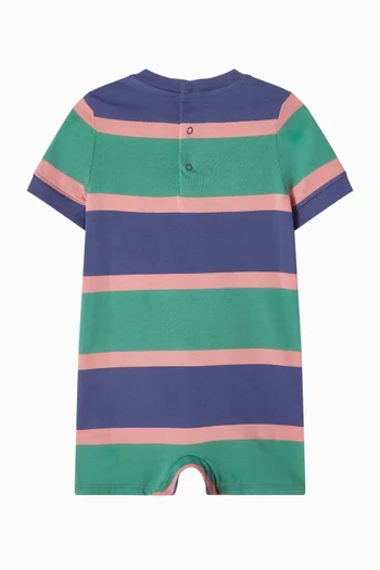Logo Stripe Romper in Cotton