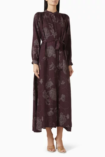 Ritz Printed Maxi Dress in Rayon Viscose