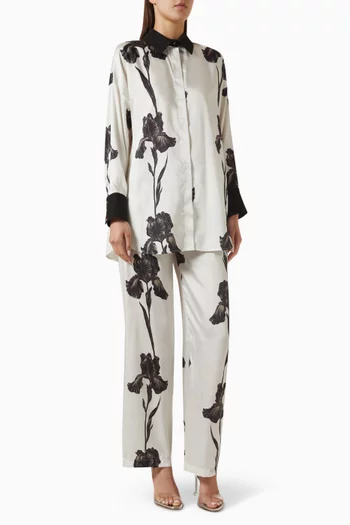 Lily Patterned Pants Set in Twill