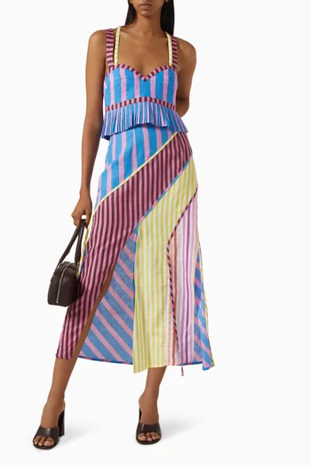 بلوزة جولييتا قصيرة مزيج كتان