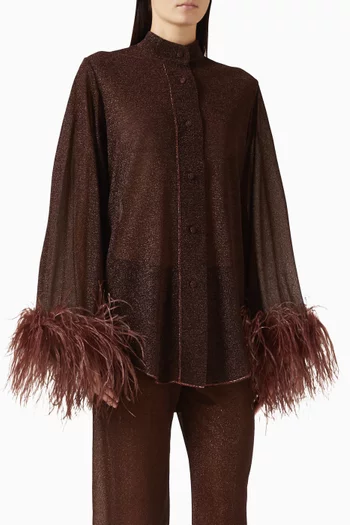 قميص لومير مزين بالريش لوركس مطاطي