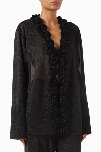 Lumiere Rose Blouse in Stretch Lurex