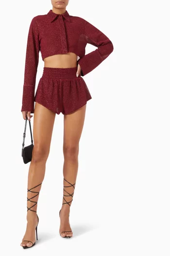 Lumiere Cropped Shirt in Lurex