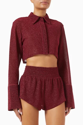 Lumiere Cropped Shirt in Lurex