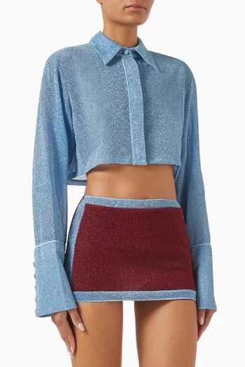 Lumiere Cropped Shirt in Lurex