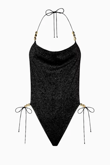 Glazed Lumiere Bandana One-piece Swimsuit in Lurex