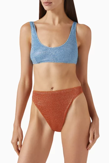 Glazed Lumiere Sporty 90s Bikini Set in Lurex