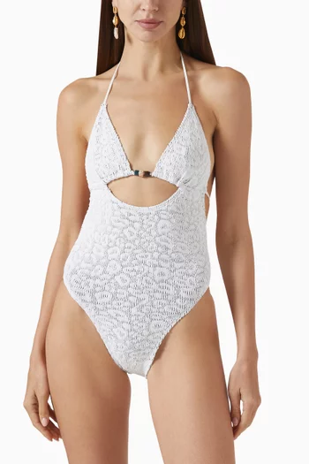 Bead-embellished Fowler One-piece Swimsuit