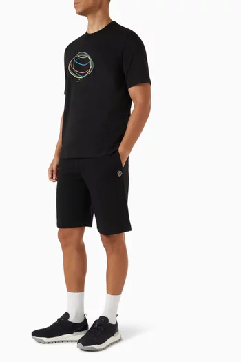 Zebra Track Shorts in Cotton