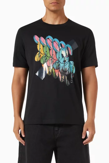 Bunny Repeat-print T-shirt in Cotton