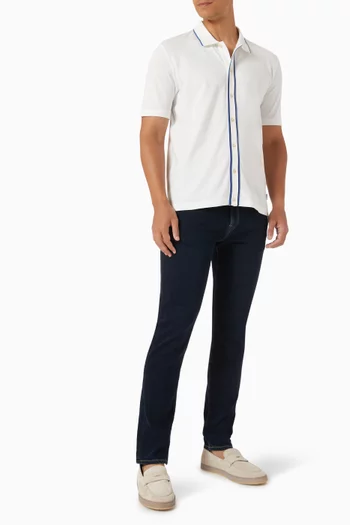 Button-up Polo Shirt in Stretch Cotton