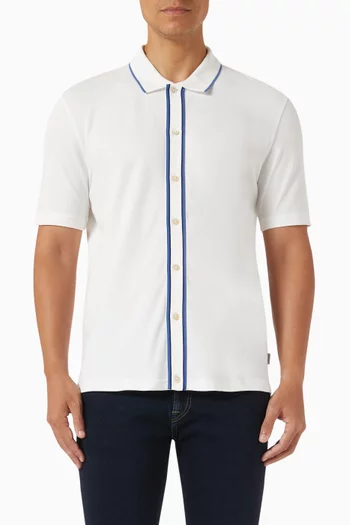 Button-up Polo Shirt in Stretch Cotton