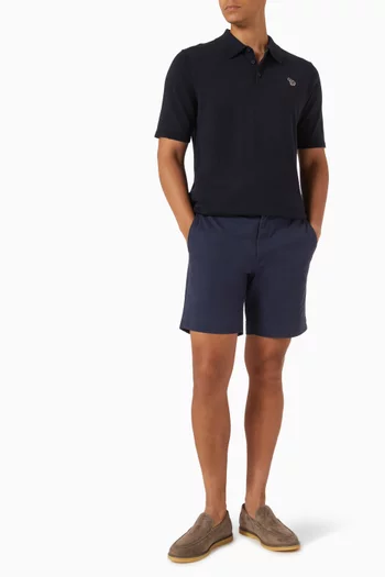 Zebra Polo Sweater in Organic-cotton Knit