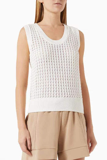 بلوزة فيرنس بلا أكمام نسيج مفرغ