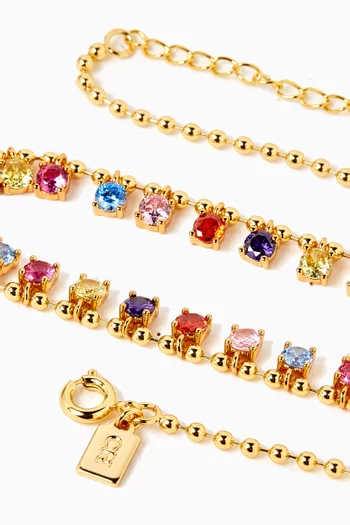 Mirror Drop Rainbow Necklace in 18kt Gold-plated Brass