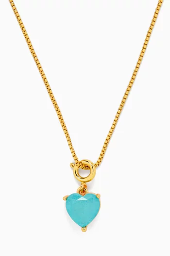 Forever Yours Charm Necklace in 18kt Gold-plated Brass