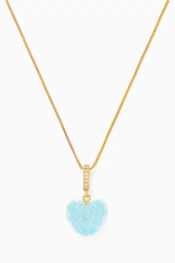 Jelly Heart Pendant in 18kt Gold-plated Brass