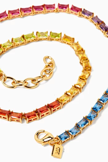 Baguette Chakra Necklace in 18kt Gold-plated Brass