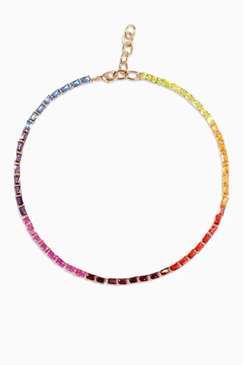 Baguette Chakra Necklace in 18kt Gold-plated Brass