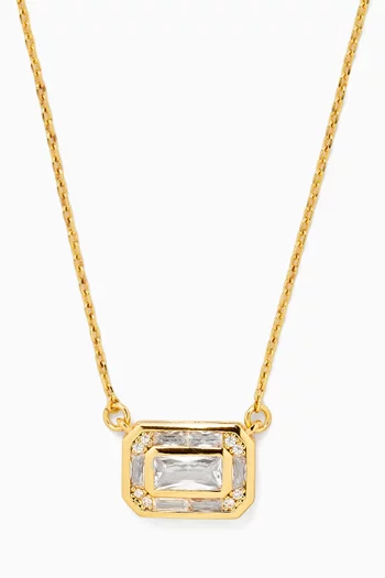 Baguette Frame Necklace in 18kt Gold-plated Brass