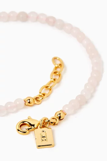 Rose Quartz Bracelet in 18kt Gold-plated Brass