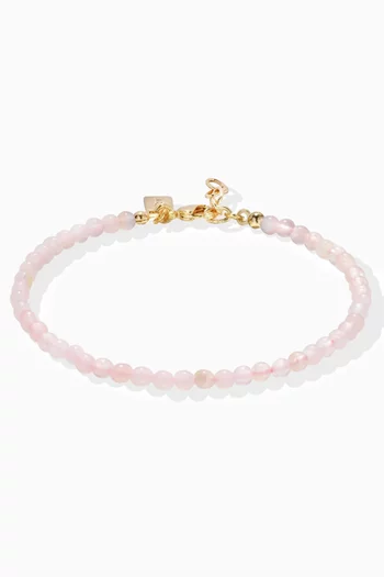 Rose Quartz Bracelet in 18kt Gold-plated Brass
