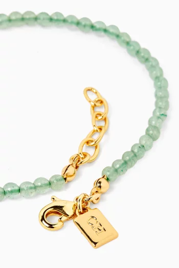 Jade Bracelet in 18kt Gold-plated Brass