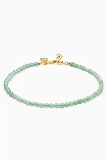 Jade Bracelet in 18kt Gold-plated Brass