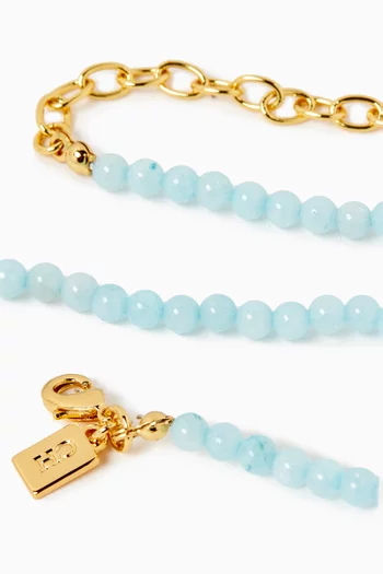 Aquamarine Necklace in 18kt Gold-plated Brass