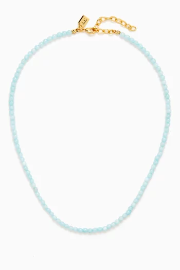 Aquamarine Necklace in 18kt Gold-plated Brass