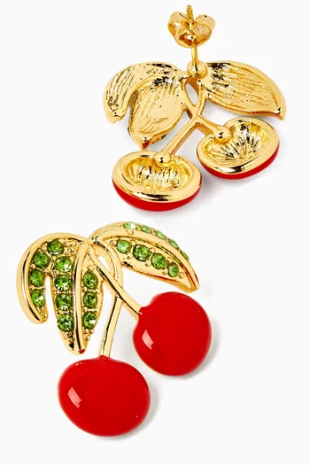 Pop the Cherry Earrings in 18kt Gold-plated Brass