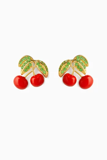 Pop the Cherry Earrings in 18kt Gold-plated Brass