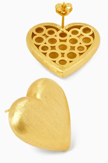 Chrome Heart Earrings in 18kt Gold-plated Brass