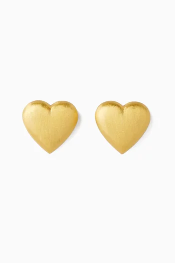 Chrome Heart Earrings in 18kt Gold-plated Brass