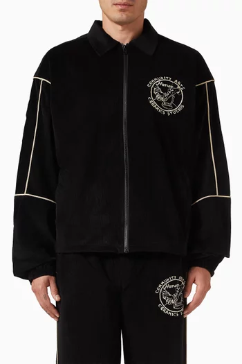 جاكيت رياضي بأشرطة بارزة