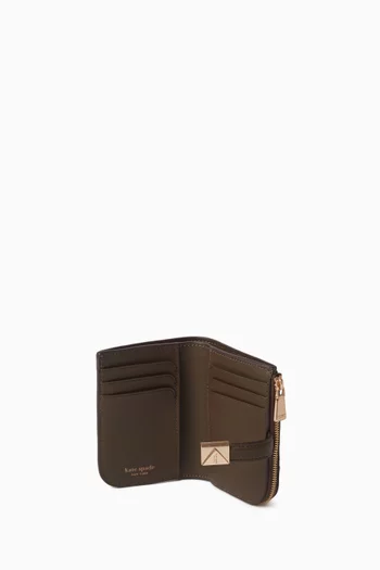 Deco Compact Wallet in Leather