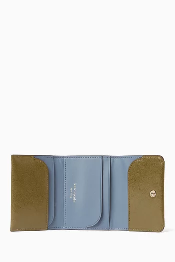 Halo Trifold Wallet in Glazed Leather