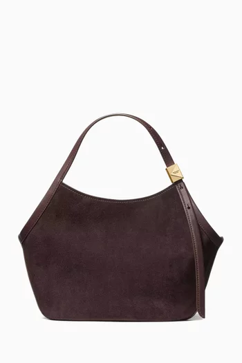 Small Deco Deco Tulip Tote Bag in Suede