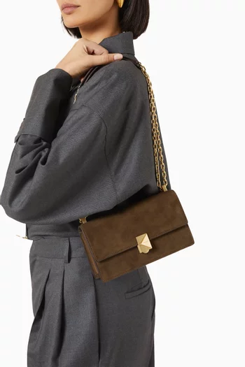 Deco Shoulder Bag in Suede