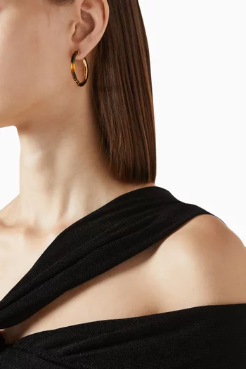 Interlock Hoop Earrings in Resin & Gold-tone Brass