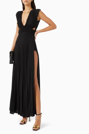 Metal Necklace Maxi Dress in Lurex-jersey