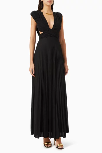 Metal Necklace Maxi Dress in Lurex-jersey